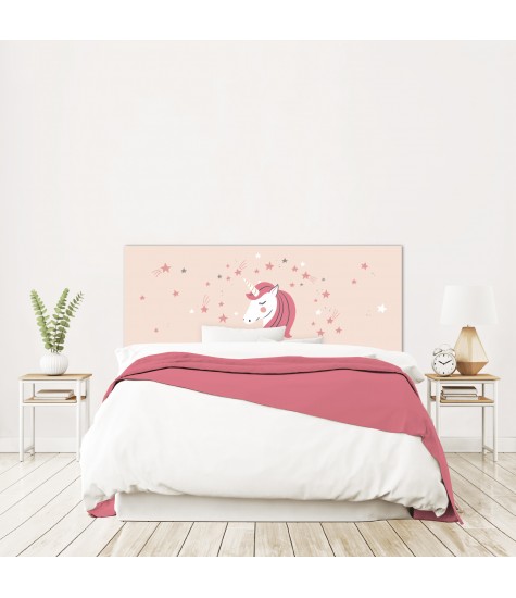 Tête de lit LICORNE Fille Rose sur mesure - Tete de lit chic