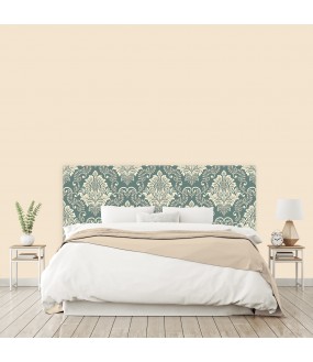 Tête de lit "MOTIF BAROQUE" bleu beige sur mesure