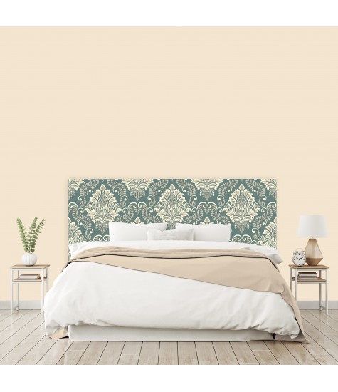 Tête de lit "MOTIF BAROQUE" bleu beige sur mesure