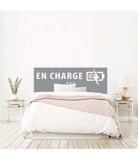 Tête de lit EN CHARGE grise fille sur mesure