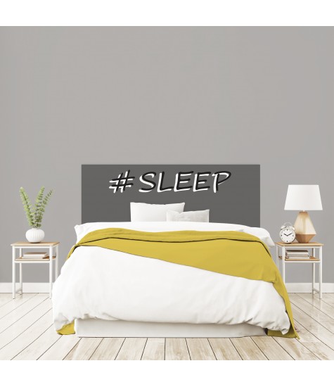 Tête de lit "SLEEP" grise sur mesure